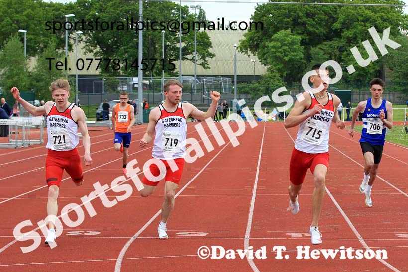 Men and Boys 200 metres, 2022 North Eastern Track and Field Champs., Middlesbrough. David T. Hewitson/Sports for All Pics